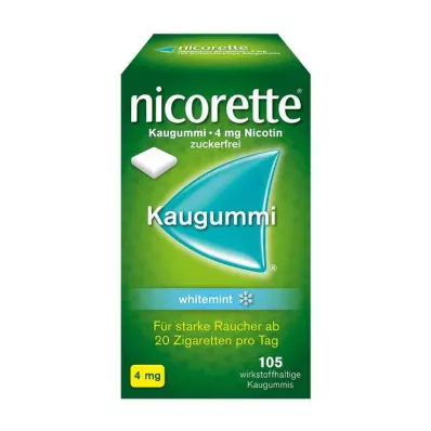 nicorette chewing gum whitemint, 4 mg nicotine, 105 pieces nicorette chewing gum whitemint, 4 mg nicotine, 105 pieces