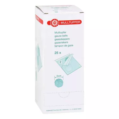 Plum-sized gauze swabs, sterile (25x2 pieces)