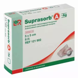 SUPRASORB A+Ag Antimik.Cal.Alginat Kompr.5x5 cm, 8 pcs