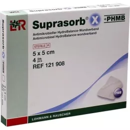 SUPRASORB X+PHMB HydroBalance wound dressing 5x5 cm, 4 pcs