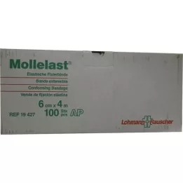 MOLLELAST Bandages 6 cmx4 m white loose, 100 pcs