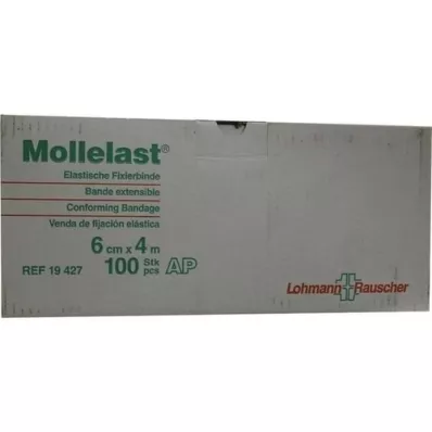 MOLLELAST Bandages 6 cmx4 m white loose, 100 pcs