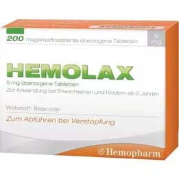 HEMOLAX 5mg enteric-coated tablets, 200 pcs