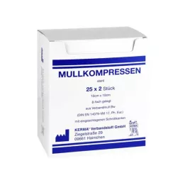 MULLKOMPRESSEN 10x10 cm sterile 8x BW, 25X2 pcs