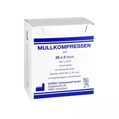 MULLKOMPRESSEN 10x10 cm sterile 8x BW, 25X2 pcs MULLKOMPRESSEN 10x10 cm sterile 8x BW, 25X2 pcs