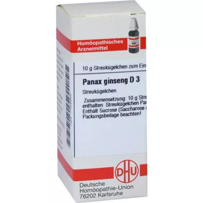 PANAX GINSENG D 3 globules, 10 g PANAX GINSENG D 3 globules, 10 g