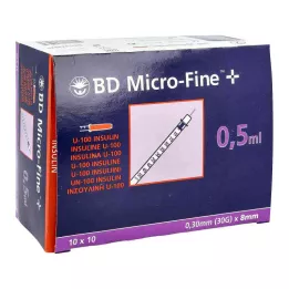 BD MICRO-FINE+ Insulinspr.0.5 ml U100 8 mm, 100X0.5 ml