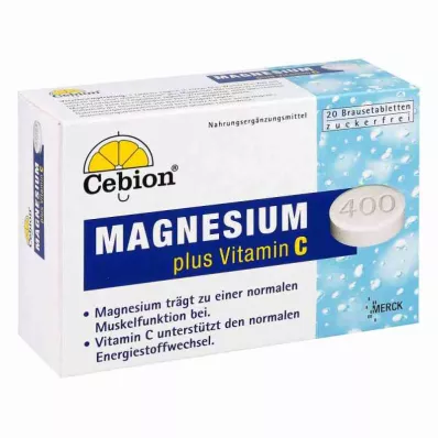 CEBION Plus Magnesium 400 Effervescent Tablets, 20 pcs CEBION Plus Magnesium 400 Effervescent Tablets, 20 pcs