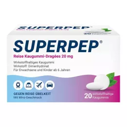 SUPERPEP Travel chewing gum lozenges 20 mg, 20 pcs