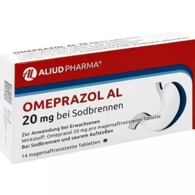 OMEPRAZOL AL 20 mg b.Sodbr.gastric juice tablets, 14 pcs