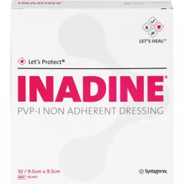 INADINE Ointment gauze w. PVP Iod. 9.5x9.5cm, 10 pcs