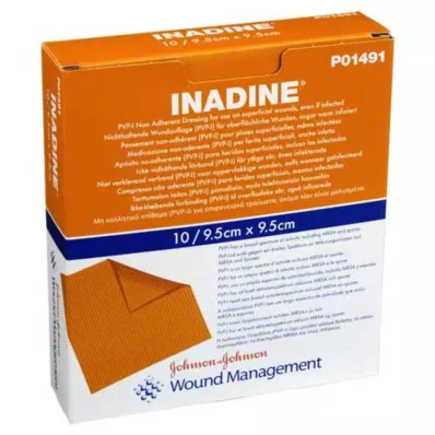 INADINE Ointment gauze w. PVP Iod. 9.5x9.5cm, 10 pcs