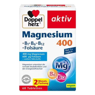 Doppelherz Magnesium 400 mg tablets, 60 pcs Doppelherz Magnesium 400 mg tablets, 60 pcs