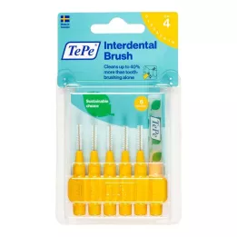 TEPE Interdental brush original 0.7mm ISO 4 yellow, 6 pcs