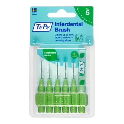 Tepe interdental brush 0.8mm green, 6 pcs Tepe interdental brush 0.8mm green, 6 pcs