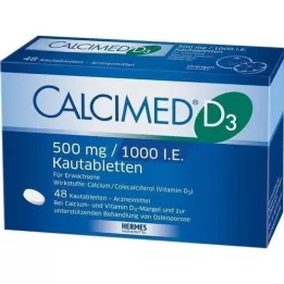 CALCIMED D3 500 mg/1000 I.U. Chewable Tablets, 48 pcs