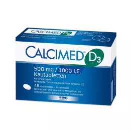 CALCIMED D3 500 mg/1000 I.U. Chewable Tablets, 48 pcs