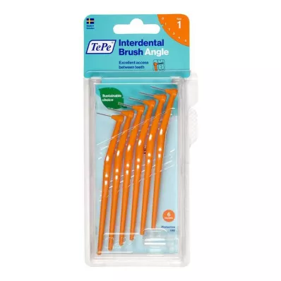 TEPE Interdental brush Angle 0.45mm ISO 1 orange, 6 pcs