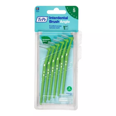 TEPE Interdental brush Angle 0.8mm ISO 5 green, 6 pcs