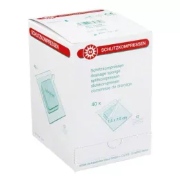 SCHLITZKOMPRESSEN 7.5x7.5 cm sterile 12x, 40X2 St