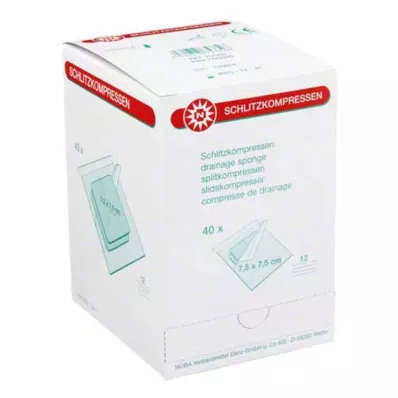 SCHLITZKOMPRESSEN 7.5x7.5 cm sterile 12x, 40X2 St SCHLITZKOMPRESSEN 7.5x7.5 cm sterile 12x, 40X2 St