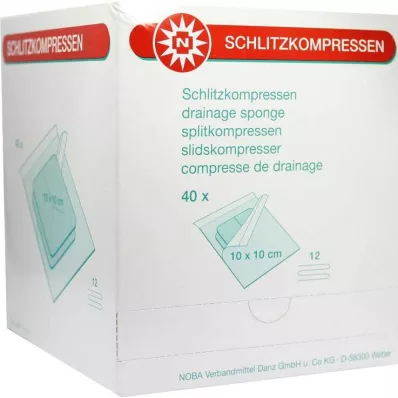 Slit compresses 10x10cm 12, 40X2 pcs