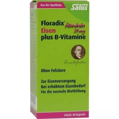 FLORADIX Iron plus B vitamins capsules, 40 pcs