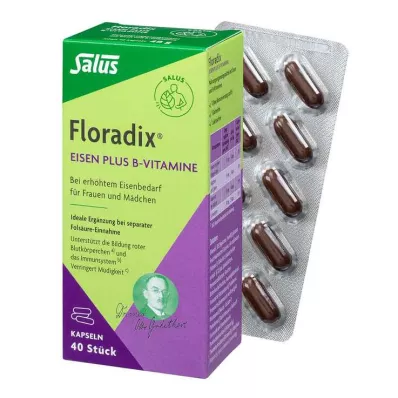 FLORADIX Iron plus B vitamins capsules, 40 pcs FLORADIX Iron plus B vitamins capsules, 40 pcs