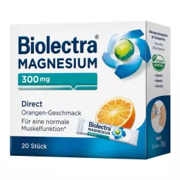BIOLECTRA Magnesium 300 mg Direct Orange Sticks, 20 pcs