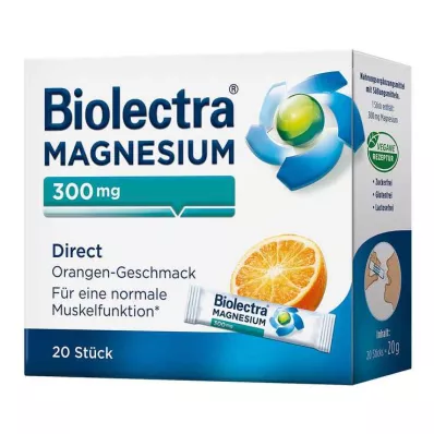 BIOLECTRA Magnesium 300 mg Direct Orange Sticks, 20 pcs BIOLECTRA Magnesium 300 mg Direct Orange Sticks, 20 pcs