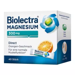 BIOLECTRA Magnesium 300 mg Direct Orange Sticks, 40 pcs