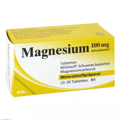 MAGNESIUM 100 mg Jenapharm tablets, 20 pcs MAGNESIUM 100 mg Jenapharm tablets, 20 pcs