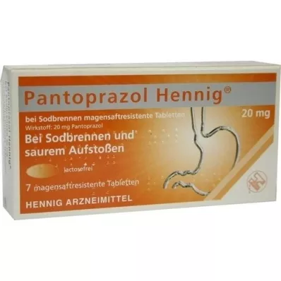 PANTOPRAZOL Hennig b.Sodbrennen 20 mg msr.Tabl., 7 pcs