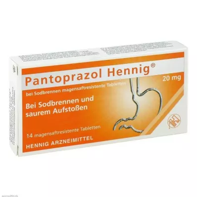 Pantoprazole Hennig b.Heartburn 20 mg gastro-resistant tablets, 14 pcs Pantoprazole Hennig b.Heartburn 20 mg gastro-resistant tablets, 14 pcs