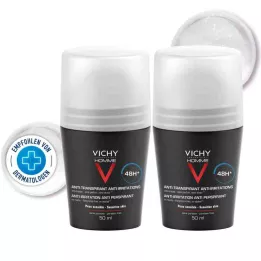 VICHY HOMME Deo Roll-on for sensitive skin 48h DP, 2X50 ml