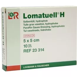 LOMATUELL H Ointment tulle 5x5 cm sterile, 10 pcs
