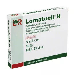 LOMATUELL H Ointment tulle 5x5 cm sterile, 10 pcs