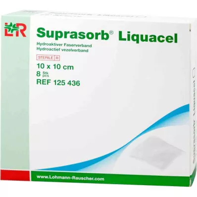 SUPRASORB Liquacel hydroakt.Faserverb.10x10 cm, 8 pcs