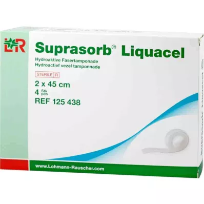 SUPRASORB Liquacel hydroakt.Faserverb.2x45 cm, 4 pcs