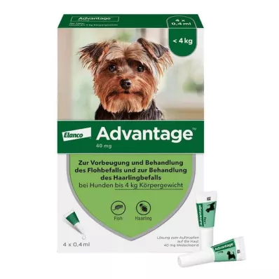 Advantage 40 for dogs up to 4 kg, 4 pieces