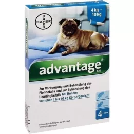 ADVANTAGE 100 solution for dogs 4-10 kg, 4 pcs