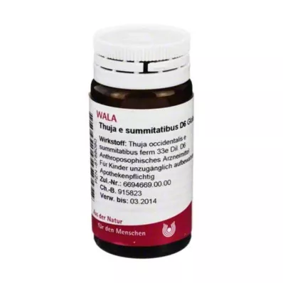 THUJA E SUMMITATIBUS D 6 globules, 20 g