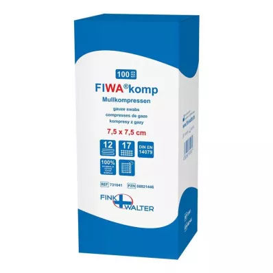 Gauze compresses 7.5x7.5 cm non-sterile 12-fold, 100 pieces Gauze compresses 7.5x7.5 cm non-sterile 12-fold, 100 pieces