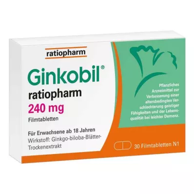 GINKOBIL-ratiopharm 240 mg film-coated tablets, 30 pcs GINKOBIL-ratiopharm 240 mg film-coated tablets, 30 pcs