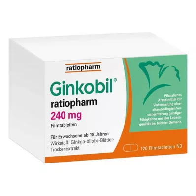 Ginkobil ratiopharm 240mg with Ginkgo biloba, 120 pcs Ginkobil ratiopharm 240mg with Ginkgo biloba, 120 pcs