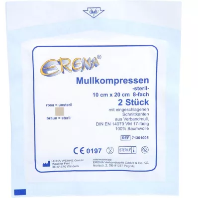 ERENA Gauze compress 10x20 cm sterile 8x5, 5X2 pcs