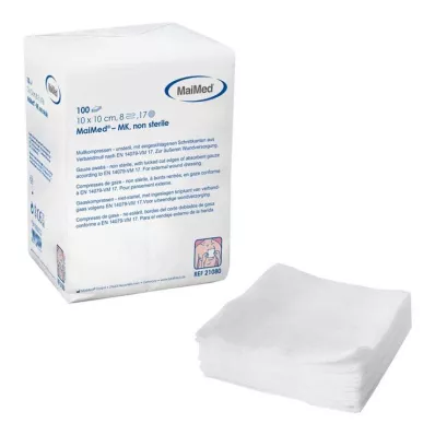 MULLKOMPRESSEN 10x10 cm non-sterile 8x, 100 pcs