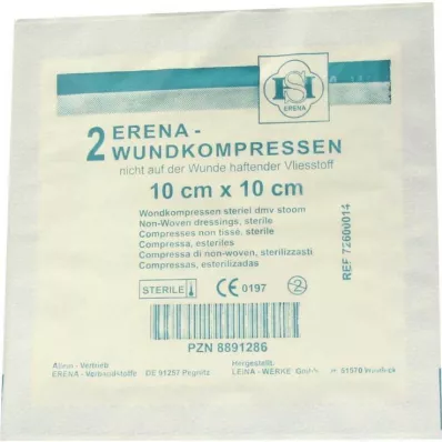 ERENA Fleece compresses sterile 10x10 cm, 2 pcs ERENA Fleece compresses sterile 10x10 cm, 2 pcs