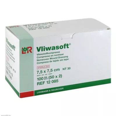 Vliwasoft fleece compresses 7.5x7.5cm 6-layer sterile, 50x2 pieces Vliwasoft fleece compresses 7.5x7.5cm 6-layer sterile, 50x2 pieces