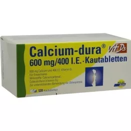 CALCIUM DURA Vit D3 600 mg/400 I.U. Chewable tablets, 120 pcs